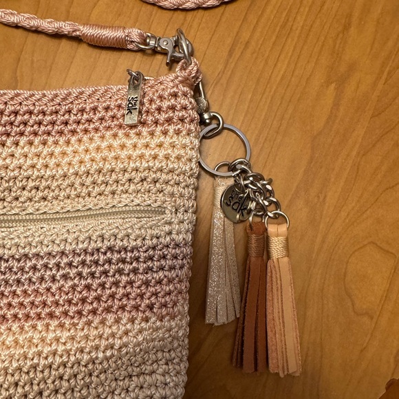 The Sak Pink and Cream Crochet Shoulder/Crossbody Bag - Picture 2 of 5